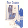 0157 - Blue-Dolphin-Vibrator - 7.5 inch Jelli vibrator with rotating shaft and vibrating dolphin clitoral stimulator.